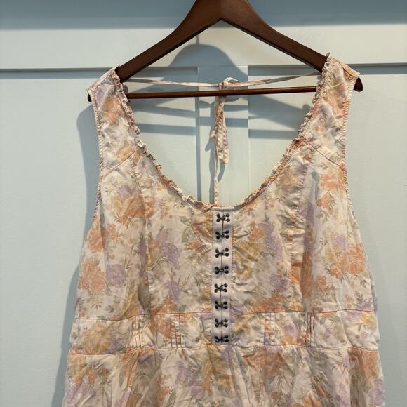 Torrid Babydoll Corset Top 5X Cream Pink Festival Fairy Coquette Bloom Whimsy - Picture 6 of 16